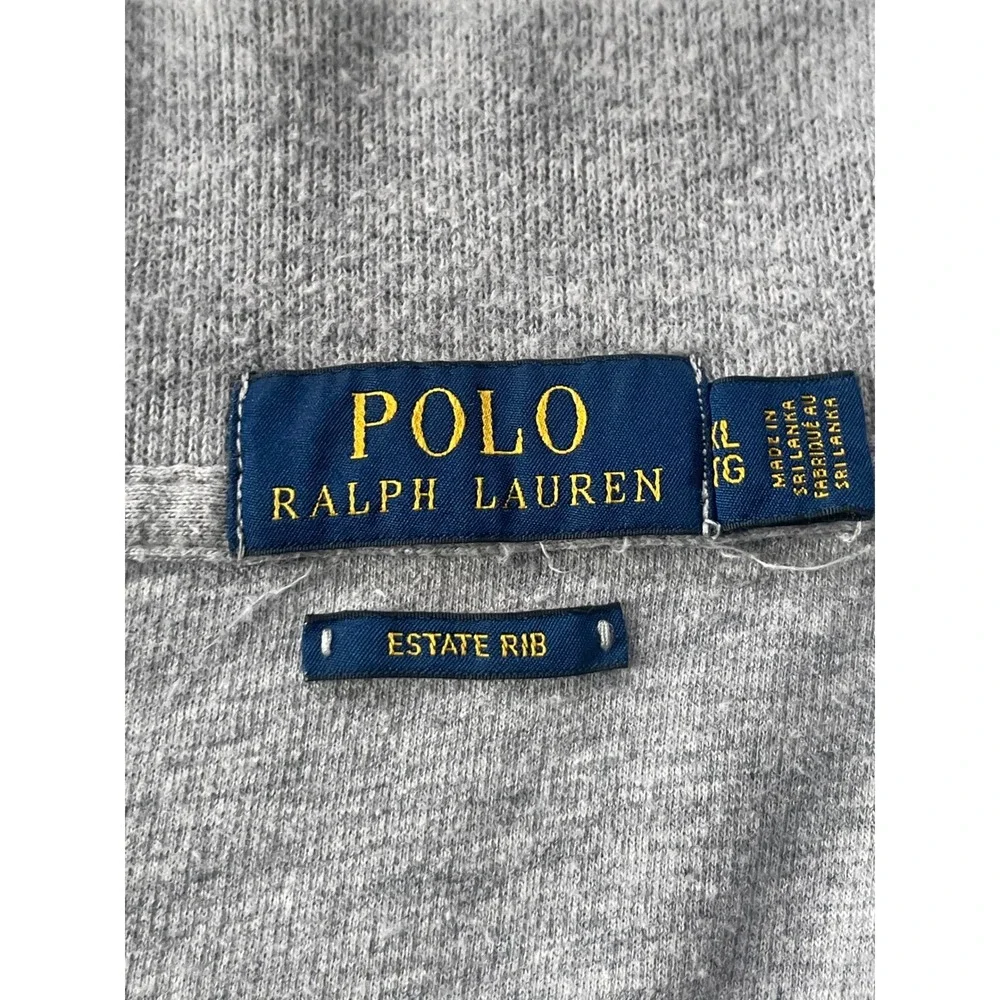 Polo Ralph Lauren Mens Extra Large Quarter Zip Pullover Grey Estate Rib Sweater